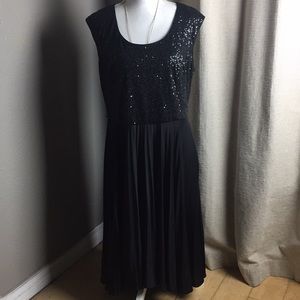 R&M Richards sequin sleeveless fit and flare